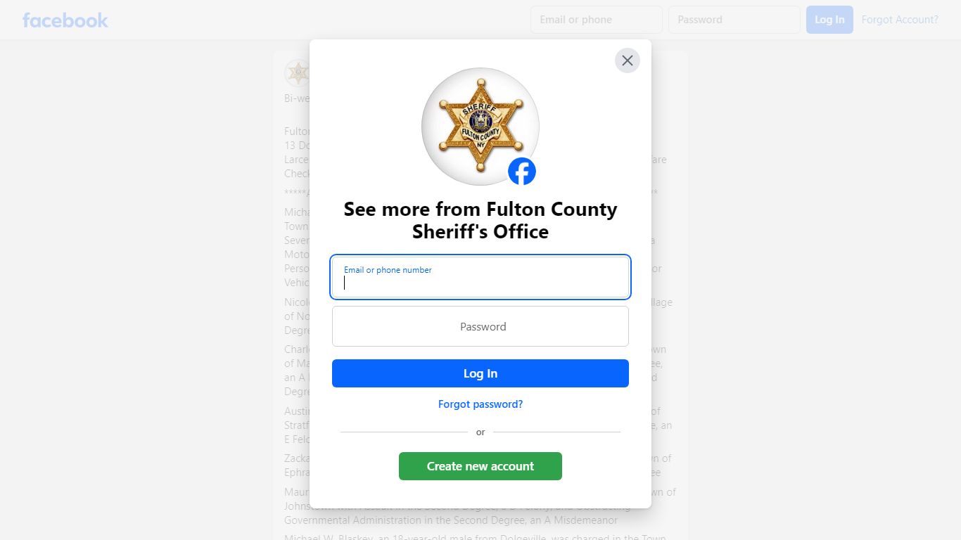 Bi-weekly Arrest Report... - Fulton County Sheriff's Office - Facebook