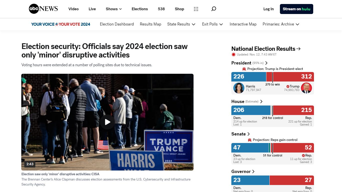 Election security: Officials say 2024 election saw only 'minor ...